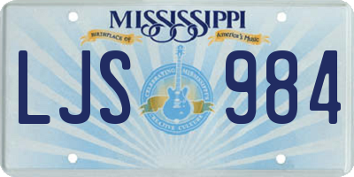 MS license plate LJS984