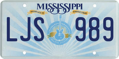 MS license plate LJS989