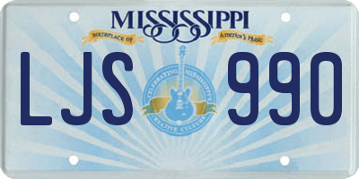 MS license plate LJS990