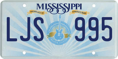 MS license plate LJS995