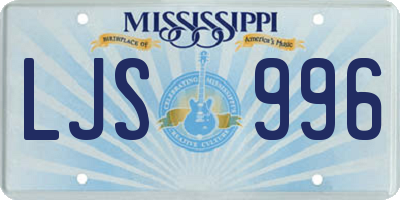 MS license plate LJS996
