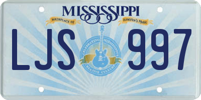 MS license plate LJS997