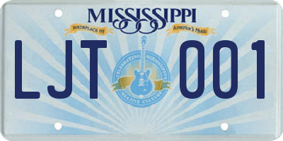 MS license plate LJT001
