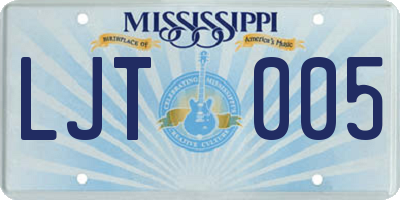 MS license plate LJT005