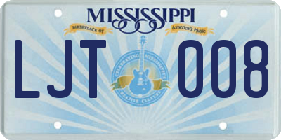 MS license plate LJT008