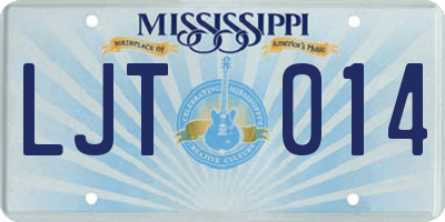 MS license plate LJT014