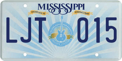MS license plate LJT015