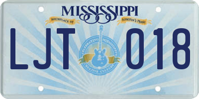 MS license plate LJT018