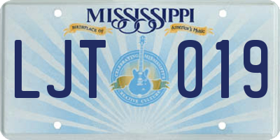 MS license plate LJT019