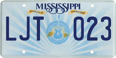 MS license plate LJT023