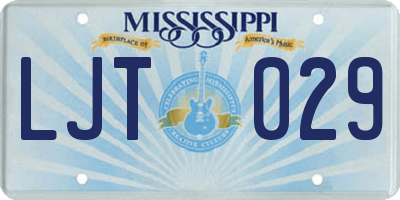 MS license plate LJT029