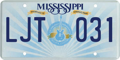 MS license plate LJT031