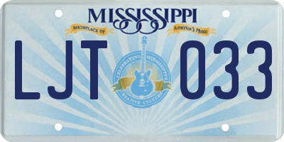MS license plate LJT033