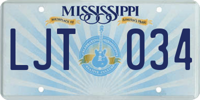 MS license plate LJT034