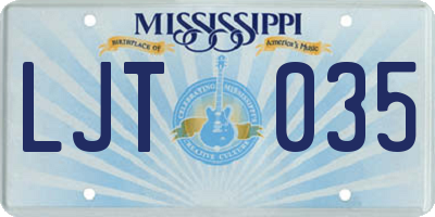 MS license plate LJT035