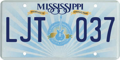 MS license plate LJT037