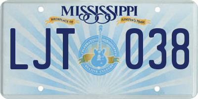 MS license plate LJT038
