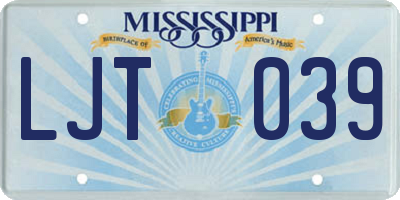 MS license plate LJT039
