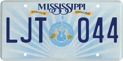 MS license plate LJT044