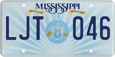 MS license plate LJT046