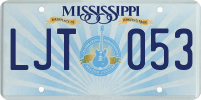 MS license plate LJT053