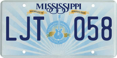 MS license plate LJT058