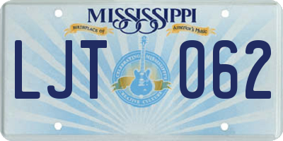 MS license plate LJT062