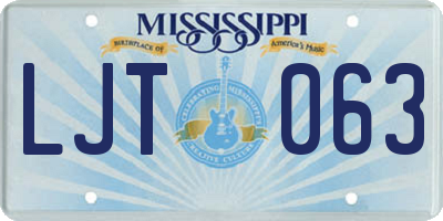 MS license plate LJT063