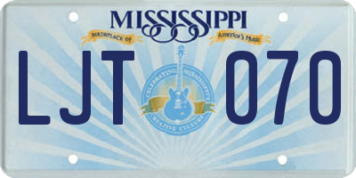 MS license plate LJT070