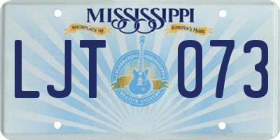MS license plate LJT073