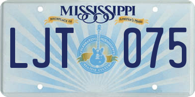 MS license plate LJT075
