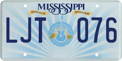 MS license plate LJT076