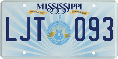 MS license plate LJT093