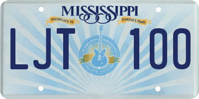 MS license plate LJT100