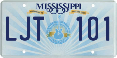 MS license plate LJT101
