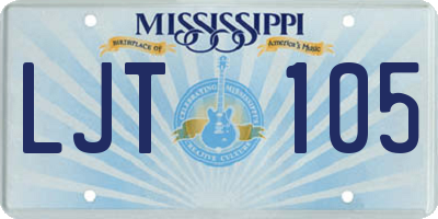 MS license plate LJT105