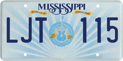 MS license plate LJT115