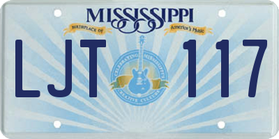MS license plate LJT117