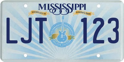 MS license plate LJT123