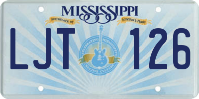MS license plate LJT126