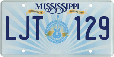 MS license plate LJT129