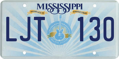 MS license plate LJT130