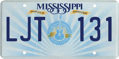 MS license plate LJT131