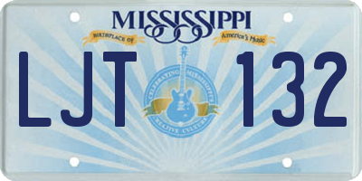 MS license plate LJT132
