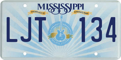 MS license plate LJT134
