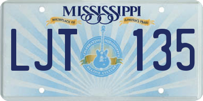 MS license plate LJT135