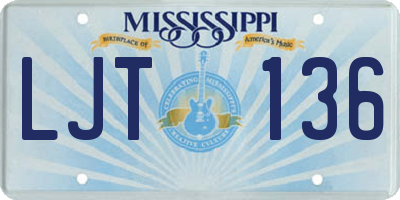 MS license plate LJT136