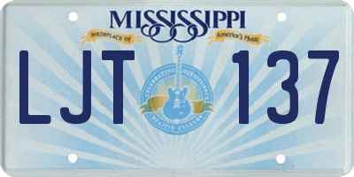 MS license plate LJT137