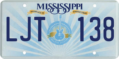 MS license plate LJT138