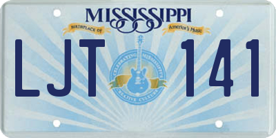 MS license plate LJT141